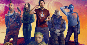 This is the featured image for the review by Edmund Stone of Guardians of the Galaxy Volume 3.